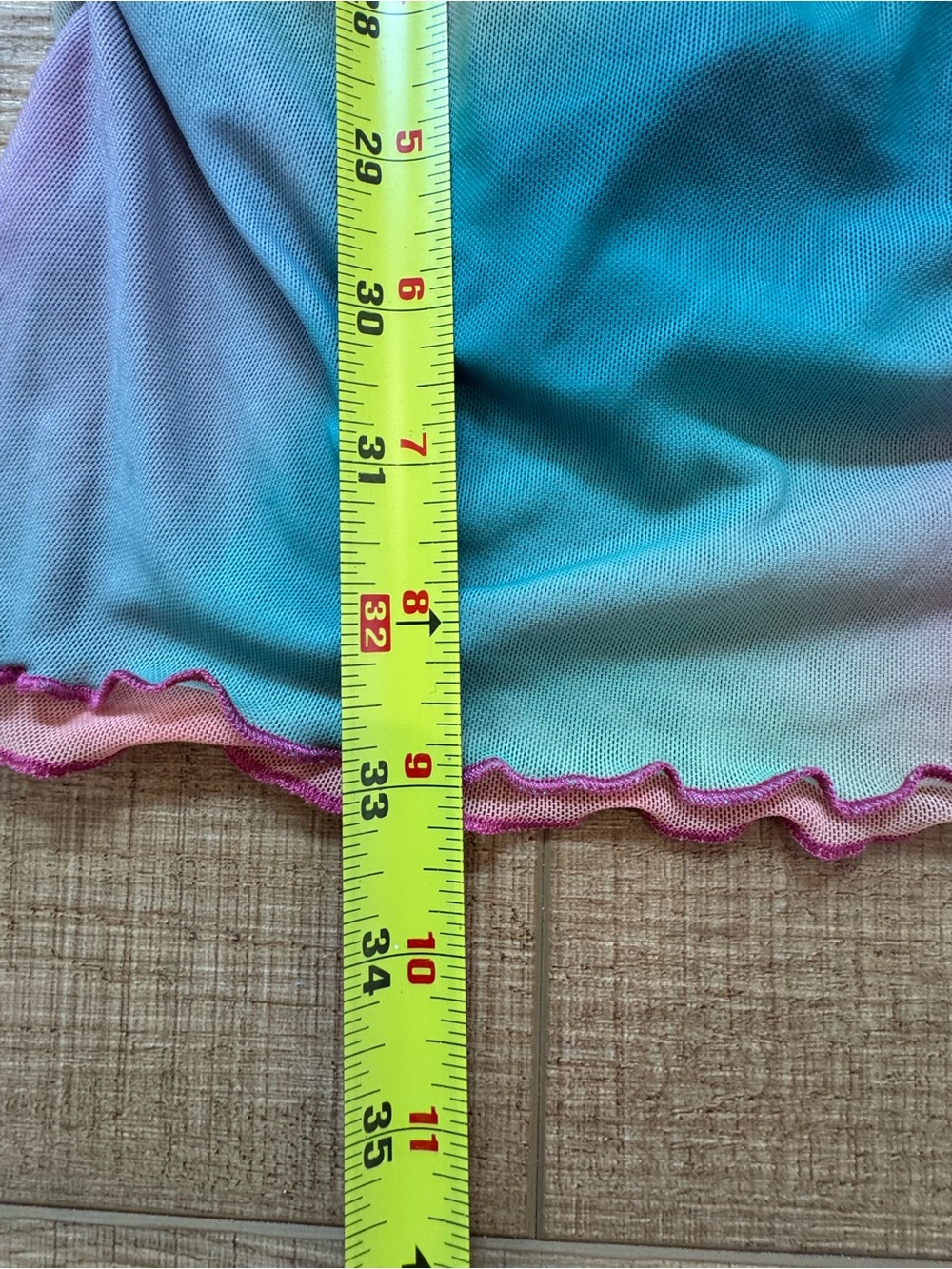 Beach Riot Multicolor Ombre Ruched Bodycon Dress Ruffles Hem Size Small - Picture 7 of 7